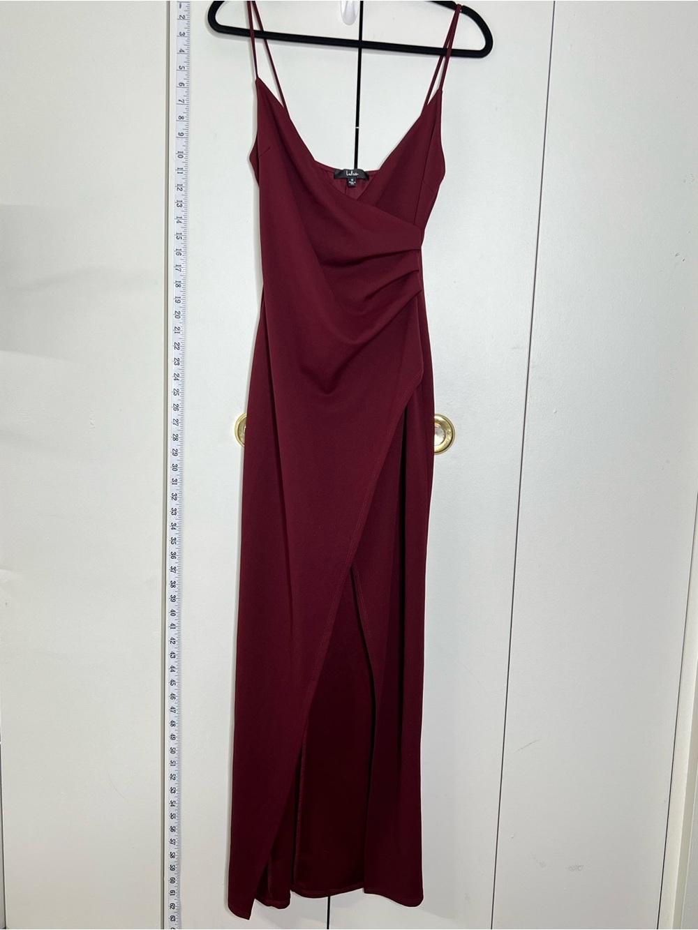 LULUS Women’s Size M Burgundy Strappy Maxi Dress Front Slit